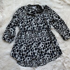 Liz Lange Maternity For Target Black and White Silk Top Shirt Blouse